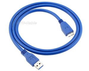 USB สายเคเบิลสีน้ำเงิน 3 น. 0 ถึง BM Micro USB 3.0